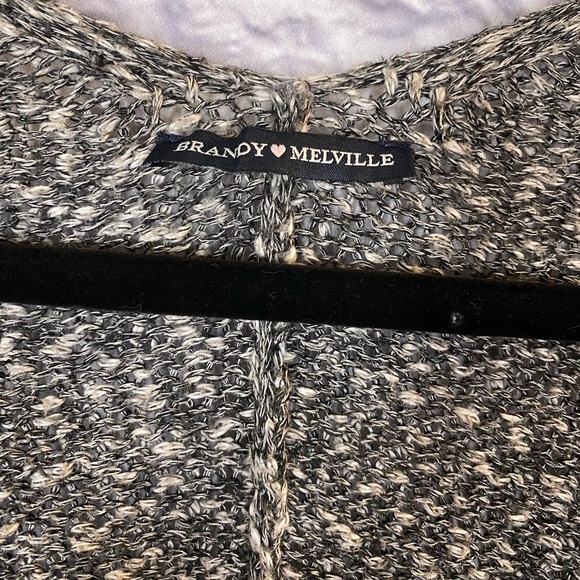 Brandy Melville Open Front Knit Gray Cardigan Sweater One Size - Picture 3 of 5